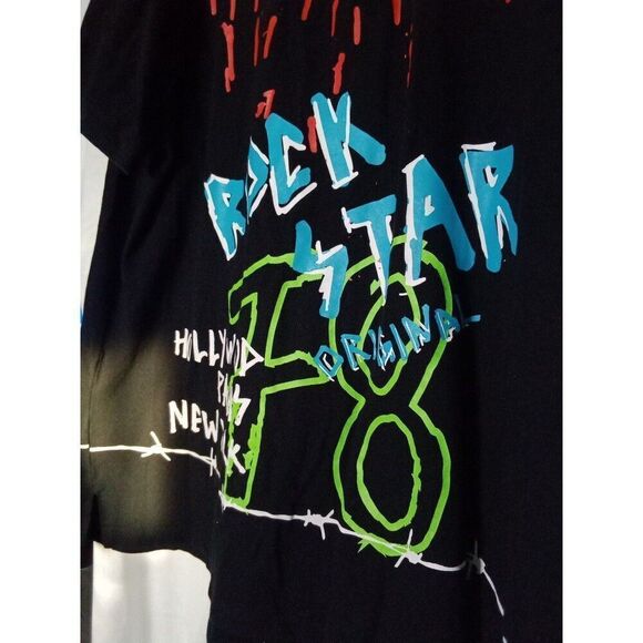 Rockstar original 3XL collar shirt black graffiti grunge men's - Picture 4 of 7